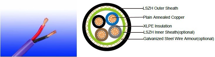300/500V XLPE Insulated, LSZH Sheathed Power Cables (2-4cores)