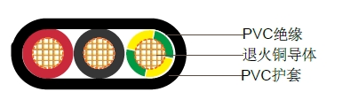 2+E聚氯乙烯绝缘扁线,450/750V 2+E聚氯乙烯绝缘扁线,450/750V