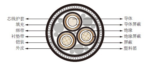 XLPE绝缘AC中压海底电流