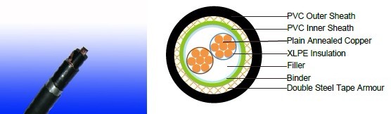 FGD400 1RVMV-R (CU/XLPE/PVC/DSTA/PVC 600/1000V Class 2) 