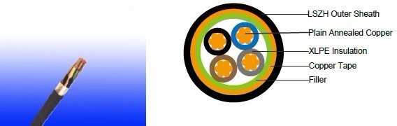 FTX200 07RCZ1-R (CU/XLPE/CUTO/LSZH 450/750V Class 2) 450/750V XLPE Insulated, LSZH Sheathed, Screened Power Cables (2-4cores)